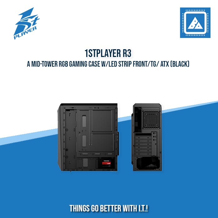 1STPLAYER R3-A MID-TOWER RGB GAMING CASE W/LED STRIP FRONT/TG/ ATX (BLACK) 1STPLAYER R3-A MID-TOWER RGB GAMING CASE W/LED STRIP FRONT/TG/ ATX (BLACK)